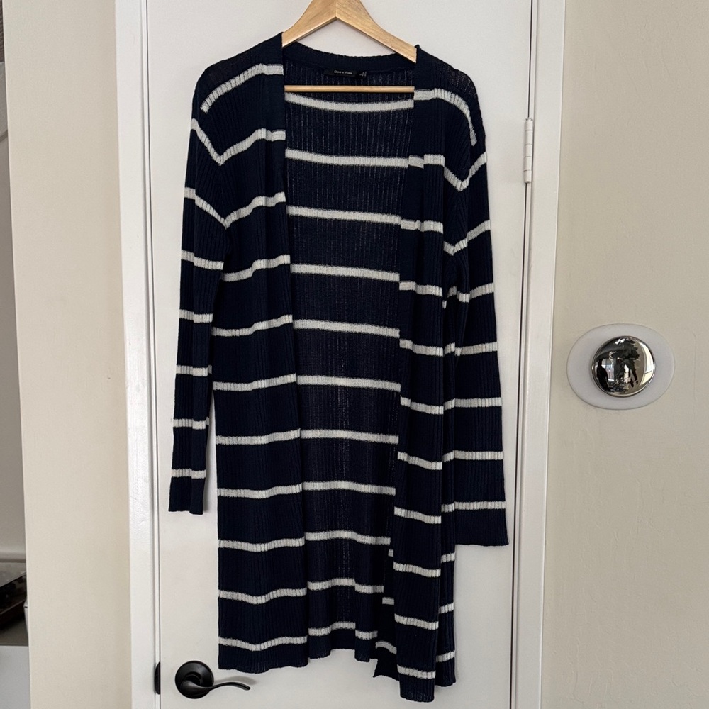Doe & Rae Navy and White Striped Sweater
